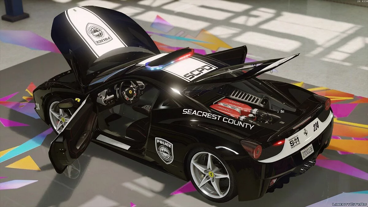 Ferrari 458 Italia | Hot Pursuit Police | AUTOVISTA [Add-On / Replace | Template] / GTA 5