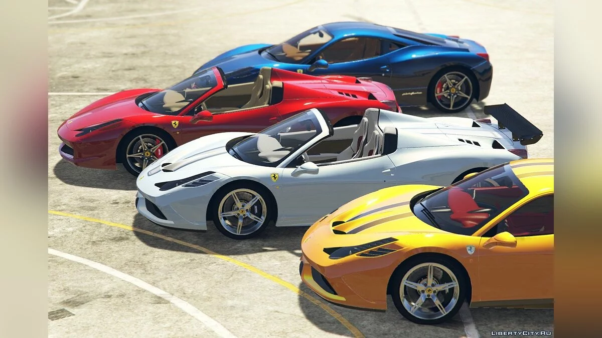 Ferrari 458 Italia, Spider & Speciale (6 Cars Pack) [Add-On / Livery / Tuning] 3.1 / GTA 5