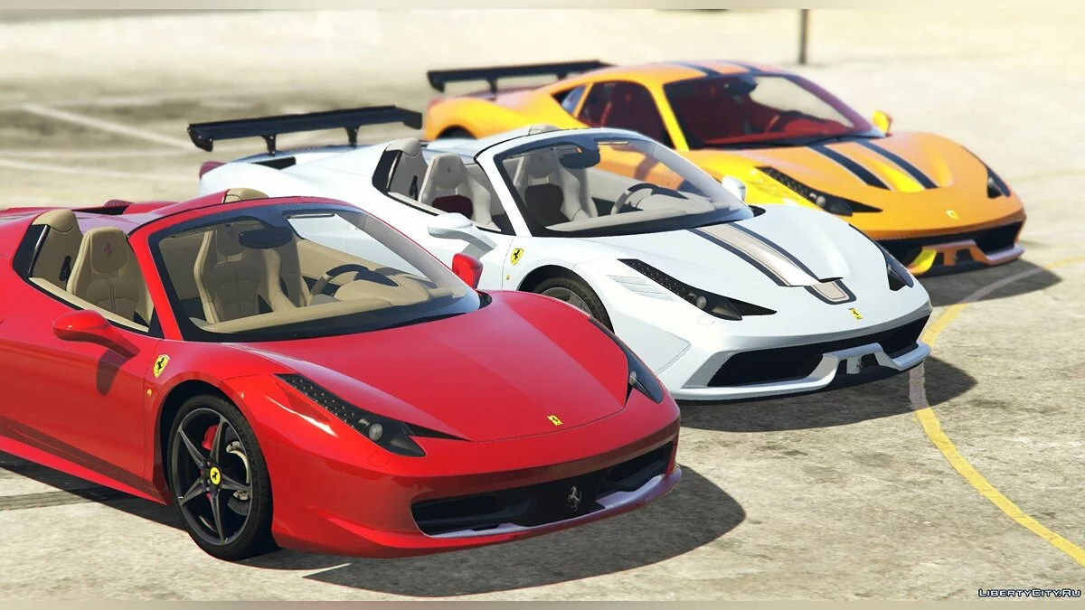 Ferrari 458 Italia, Spider & Speciale (6 Cars Pack) [Add-On / Livery / Tuning] 3.1 / GTA 5