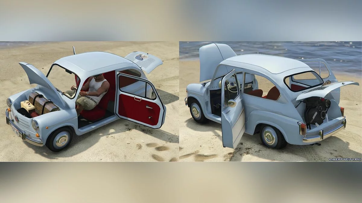 Fiat 600 | Seat 600 | Zastava 750 [Add-On] Suicide doors + Tuning parts 1.0 / GTA 5