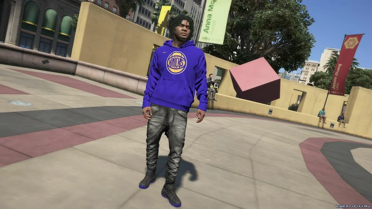 Knicks Foamposite Pro кроссовки и Knicks худи / GTA 5