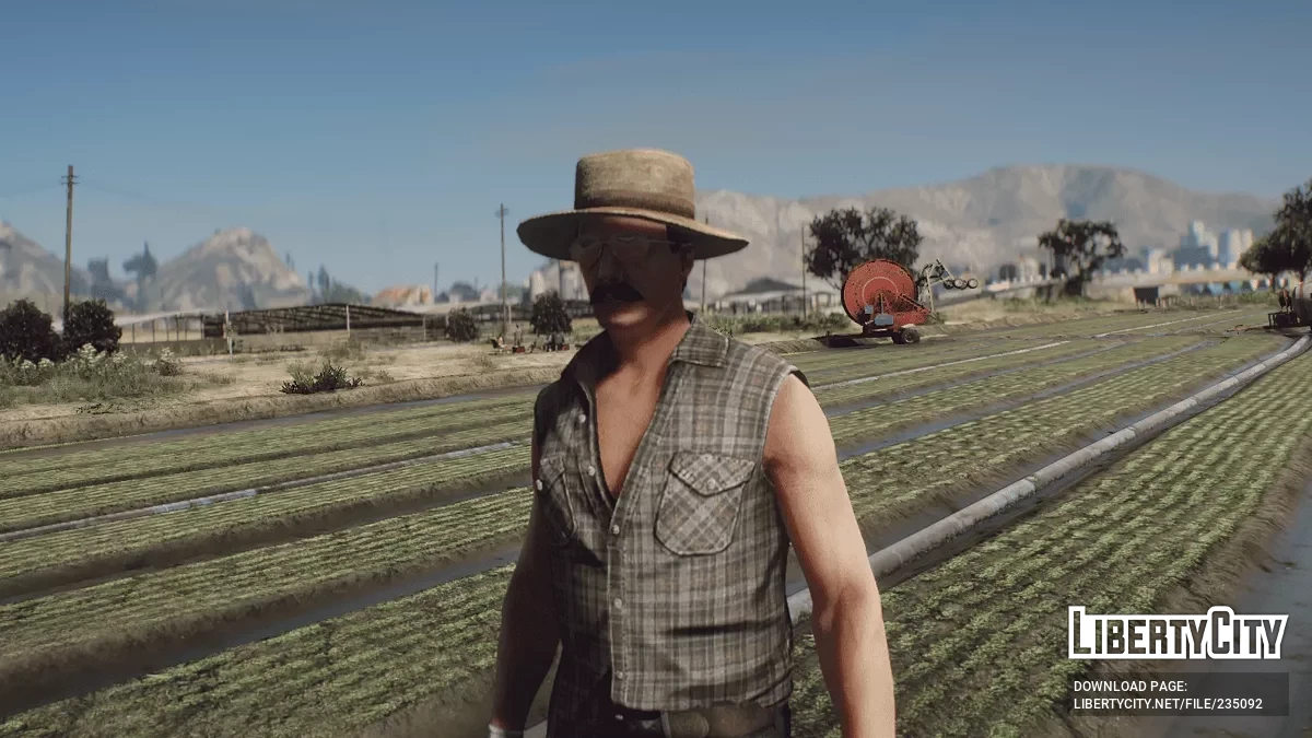 Соломенная ковбойская шляпа владельца ранчо для MP Male / GTA 5