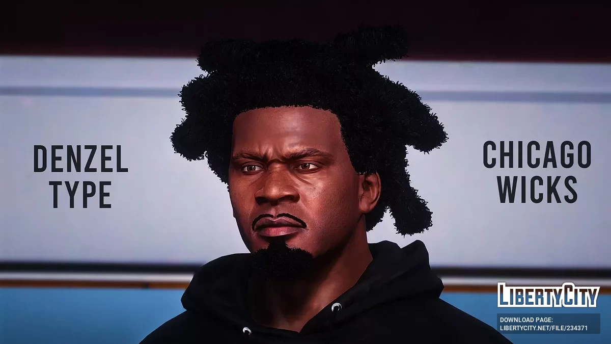 Новая прическа и борода в стиле Chicago Wicks для Франклина / GTA 5