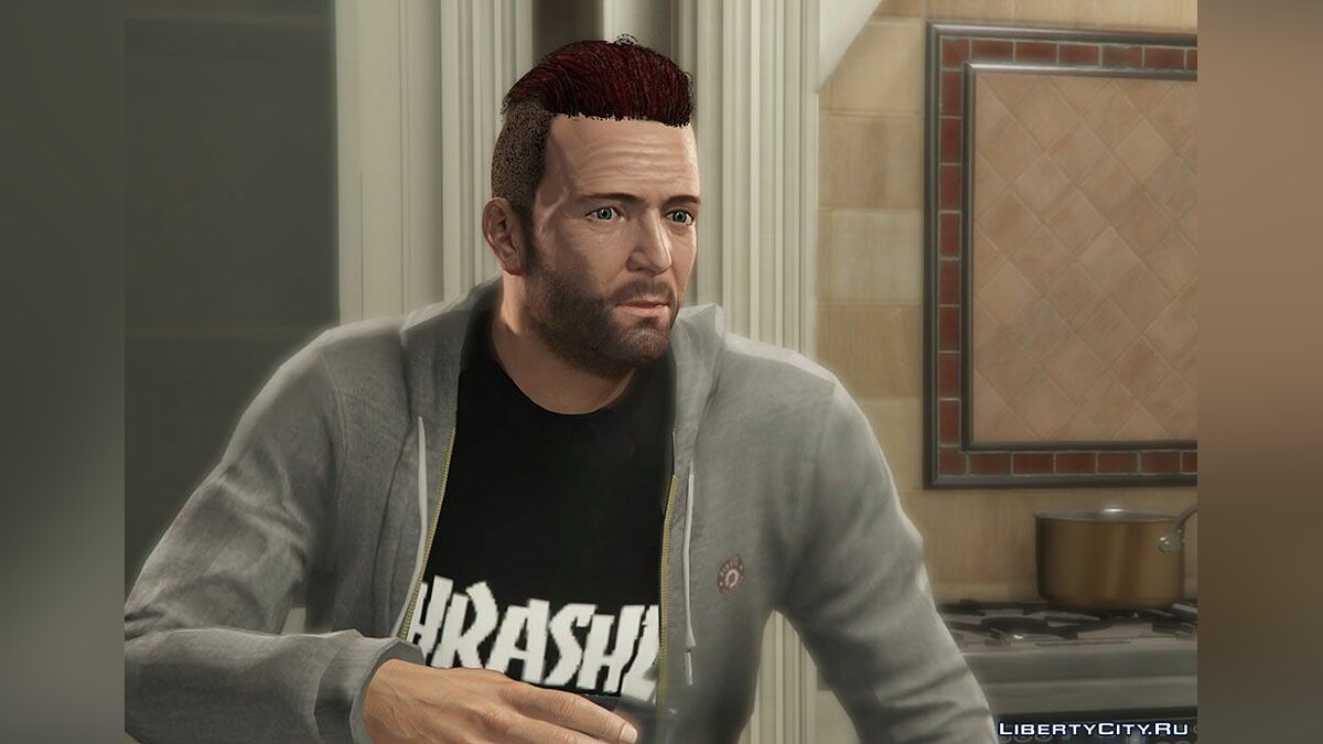 Download New hairstyle and facial textures for Michael for GTA 5