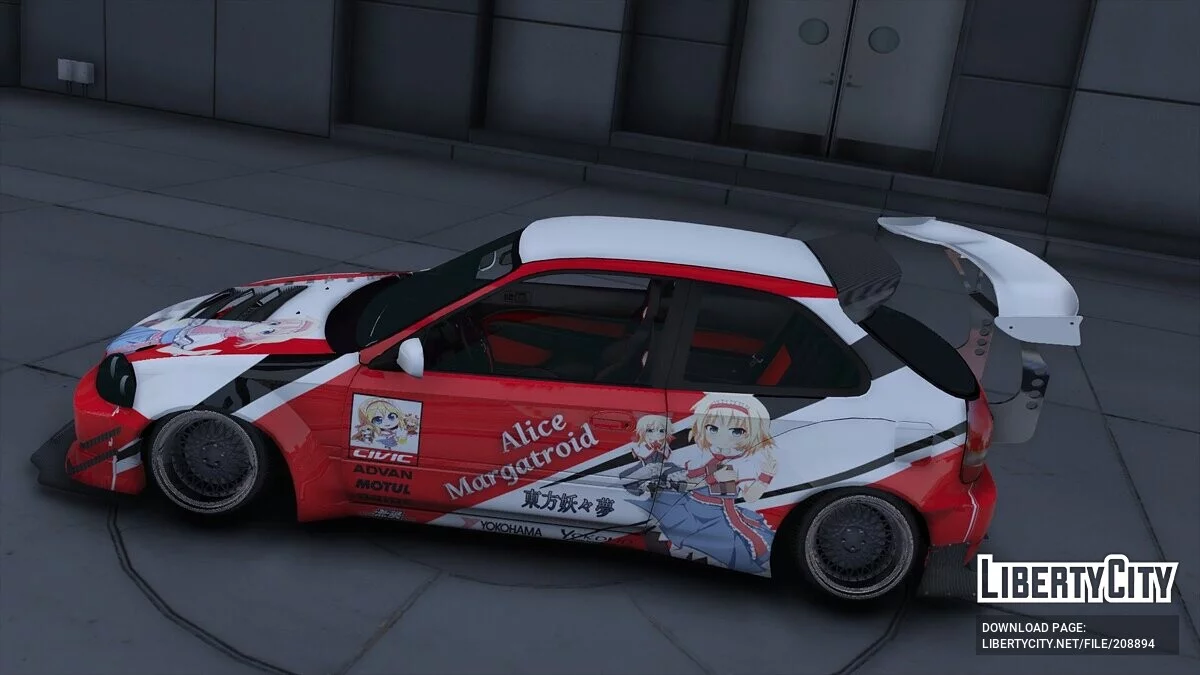 Honda Civic EK9 Rocket Bunny Itasha Alice Margatroid / GTA 5