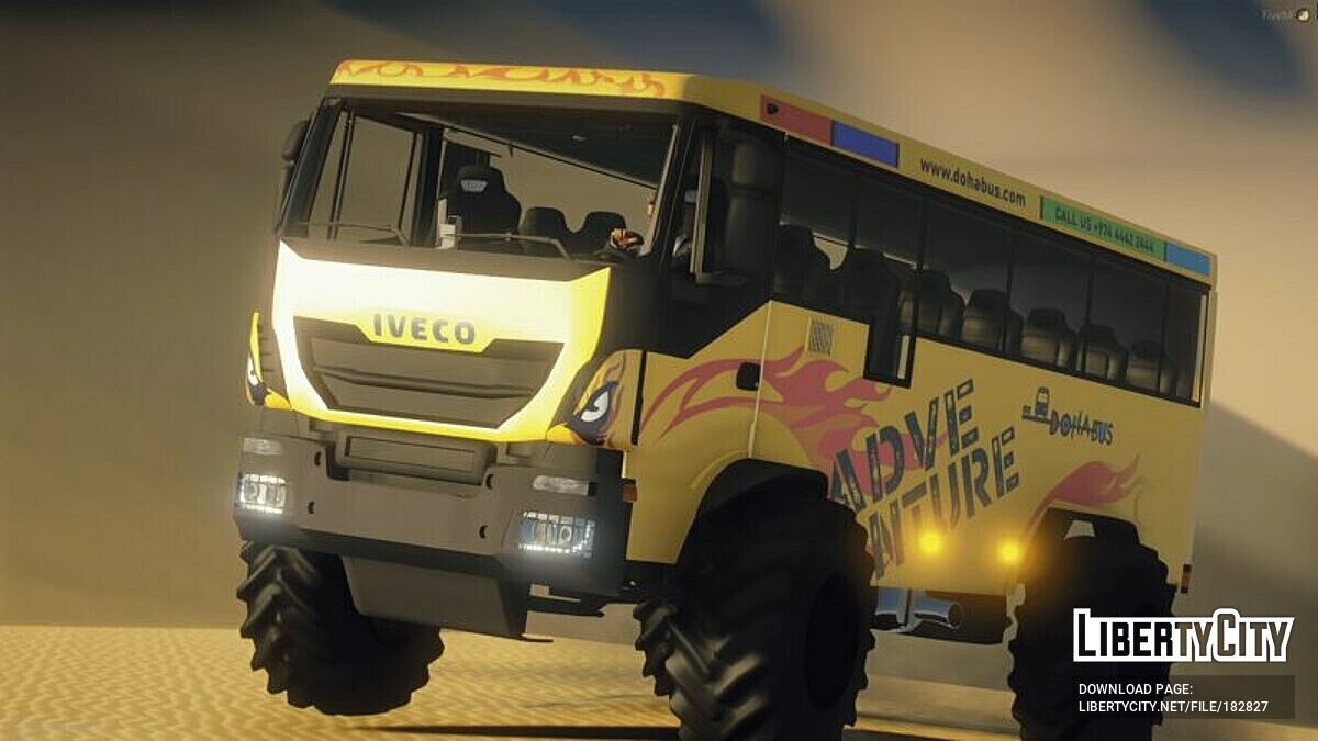 Скачать IVECO Monster Bus Safari in Qatar [Replace/FiveM] для GTA 5