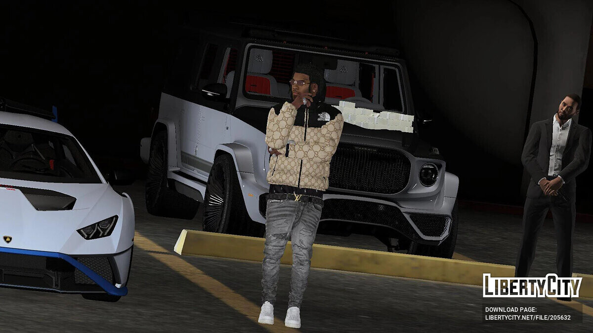 Скачать Puffer Jacket North Face Gucci для GTA 5