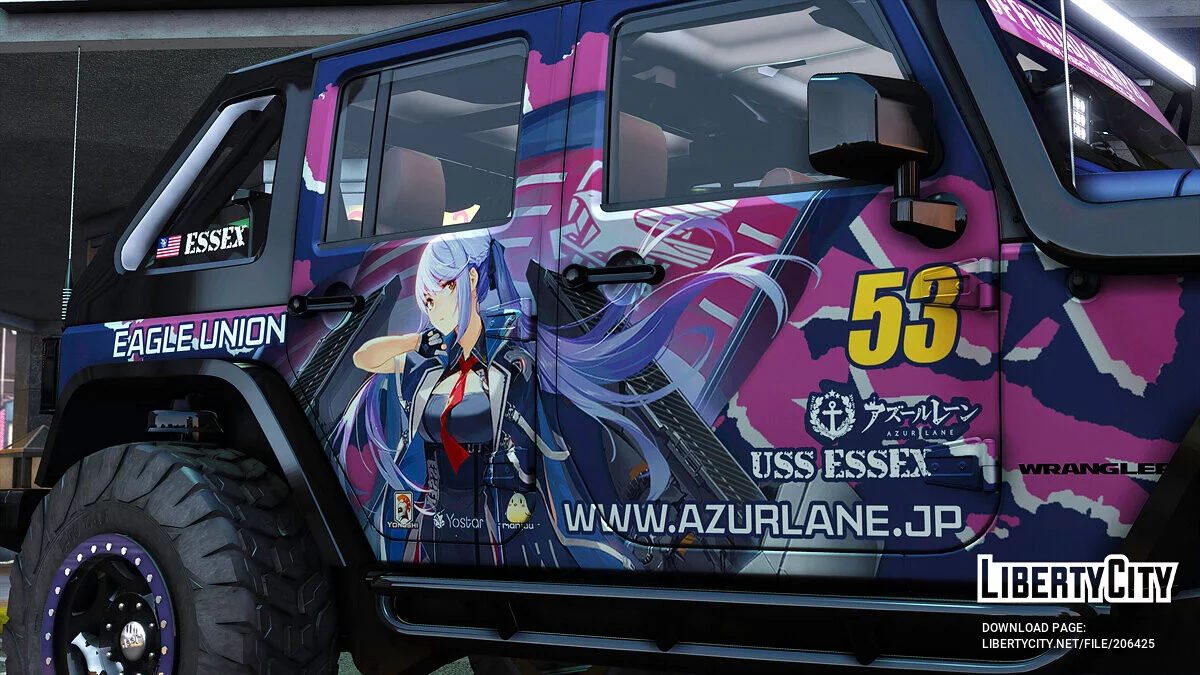 Jeep Wrangler Rubicon itasha USS Essex Azur lane / GTA 5