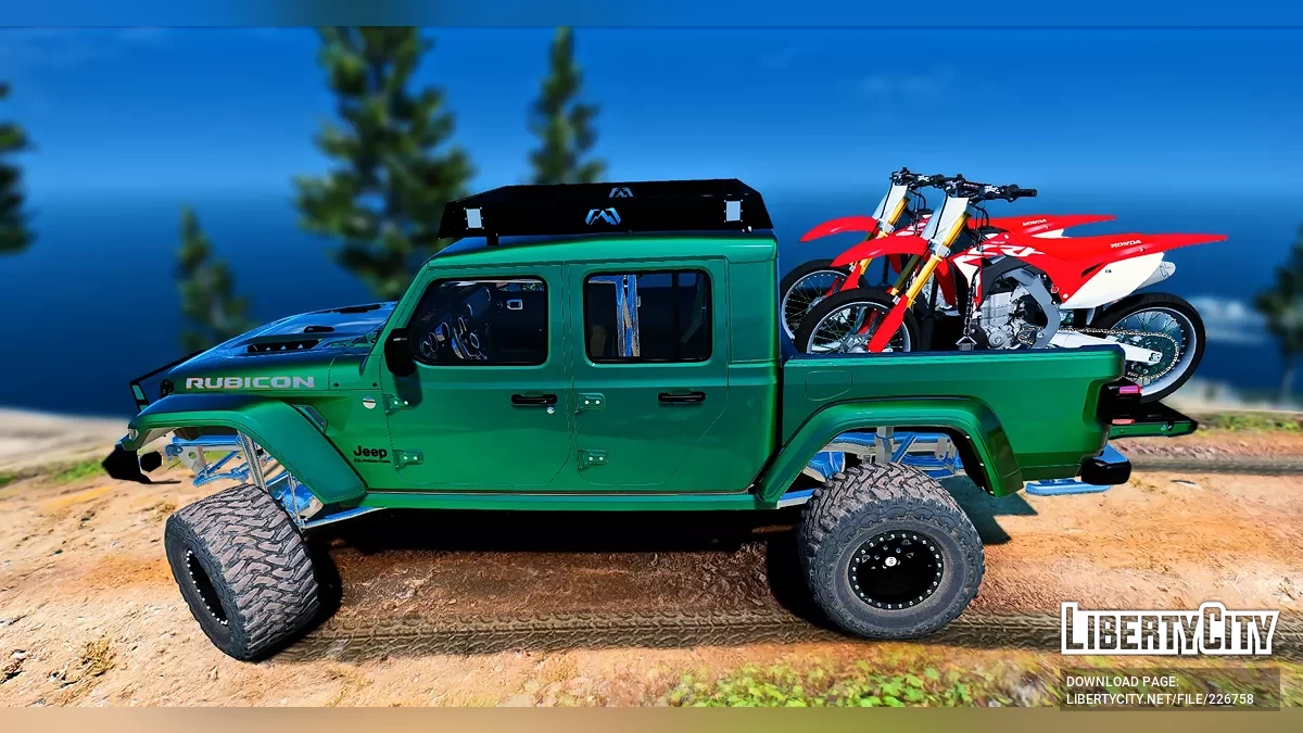 Custom Tuned Lifted Jeep Gladiator 4x4 With Removable Interior Roll Cage / GTA 5