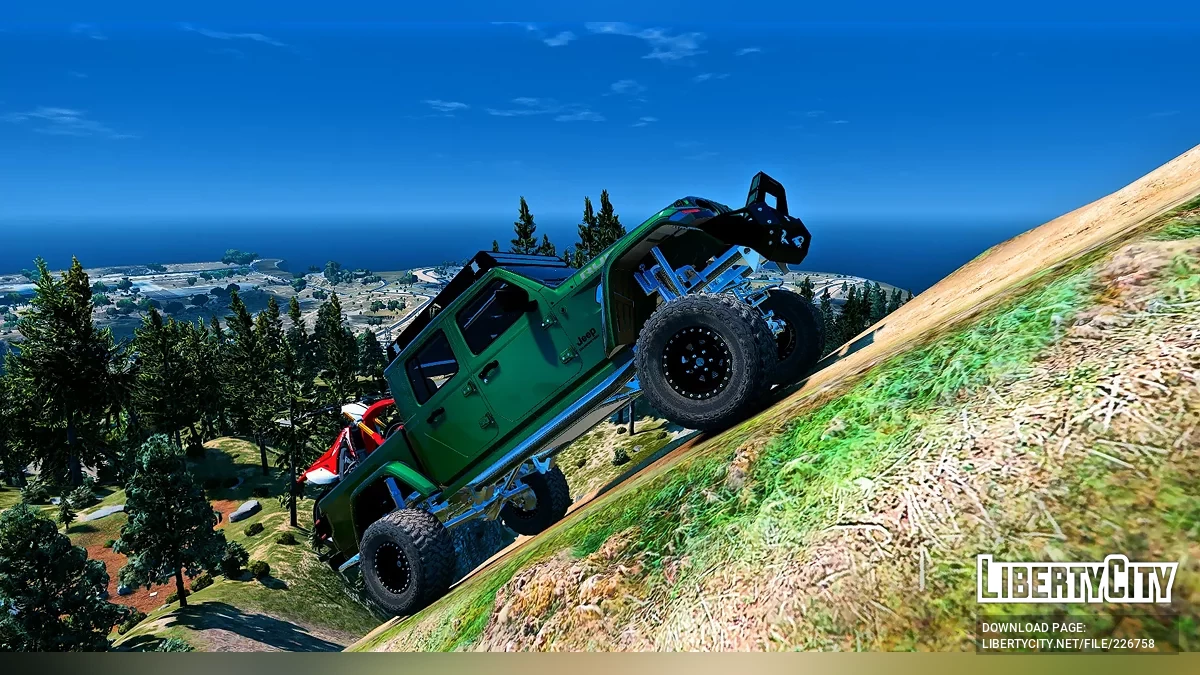 Custom Tuned Lifted Jeep Gladiator 4x4 With Removable Interior Roll Cage / GTA 5
