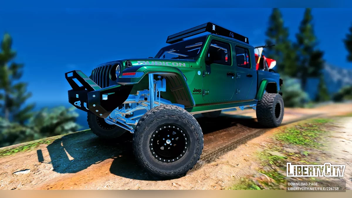 Custom Tuned Lifted Jeep Gladiator 4x4 With Removable Interior Roll Cage / GTA 5