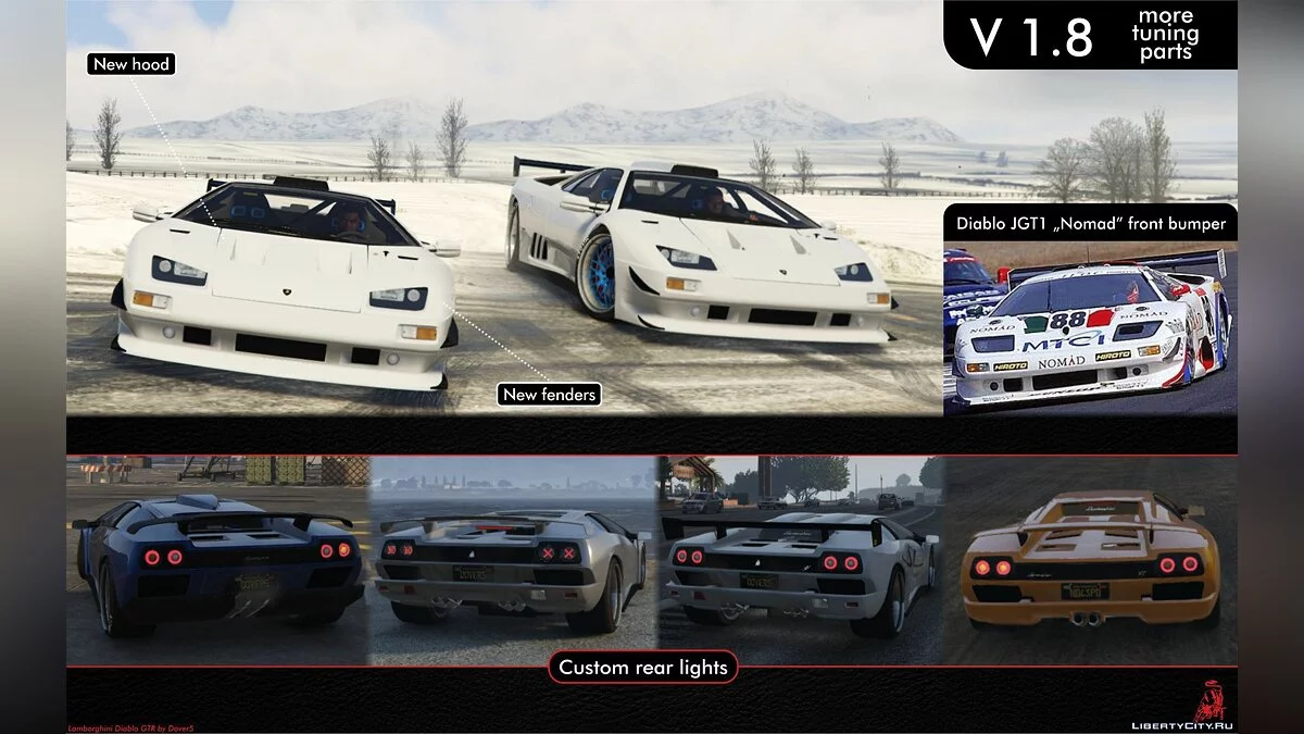 Lamborghini Diablo GTR [Add-On | Tuning | Template] 1.9 / GTA 5