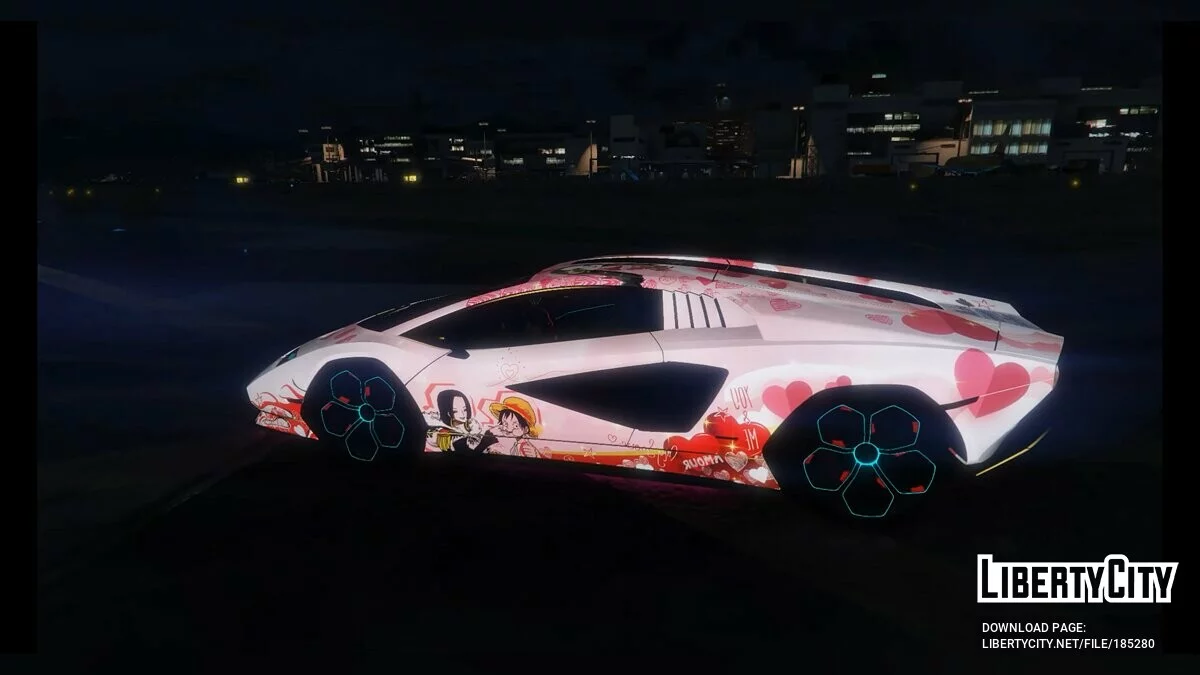Lamborghini Countach LPI 800-4 Luffy & Boa / GTA 5