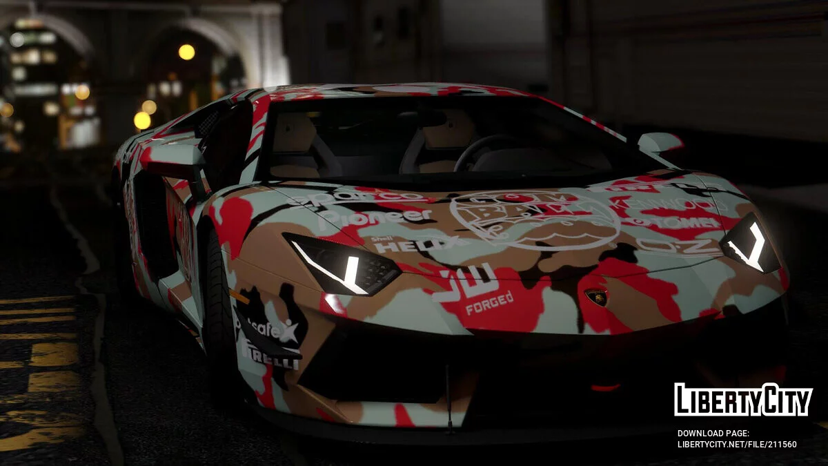 2012 Lamborghini Aventador Camouflage Gumball3000 / GTA 5