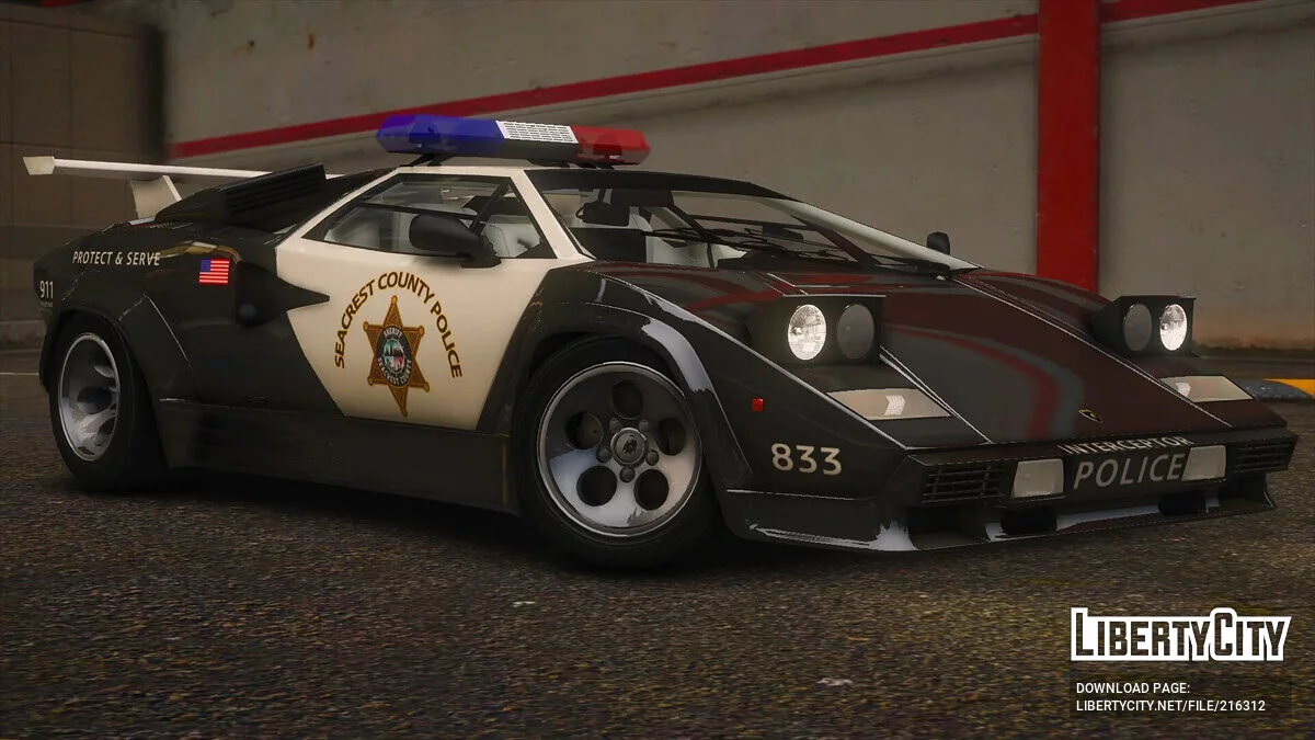 1985 Lamborghini Countach 5000QV SCPD v1.0 / GTA 5