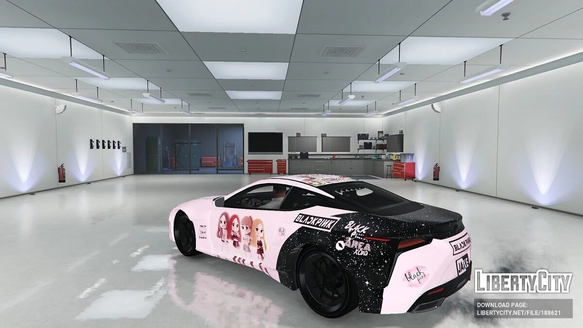 Lexus LC500 Black Pink Glowing Decal Animation Light / GTA 5