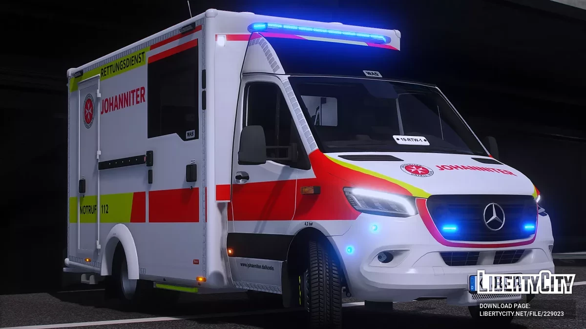 Mercedes-Benz Sprinter 319 CDI WAS-500 RTW Johanniter Koeln / GTA 5