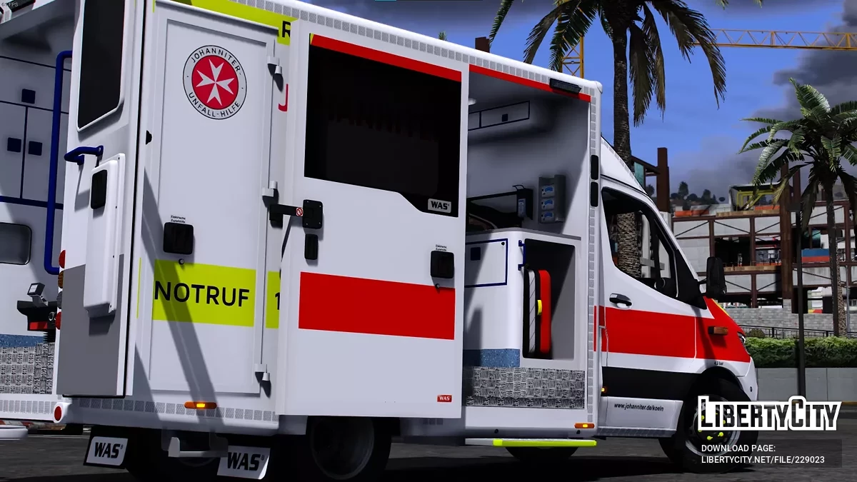 Mercedes-Benz Sprinter 319 CDI WAS-500 RTW Johanniter Koeln / GTA 5
