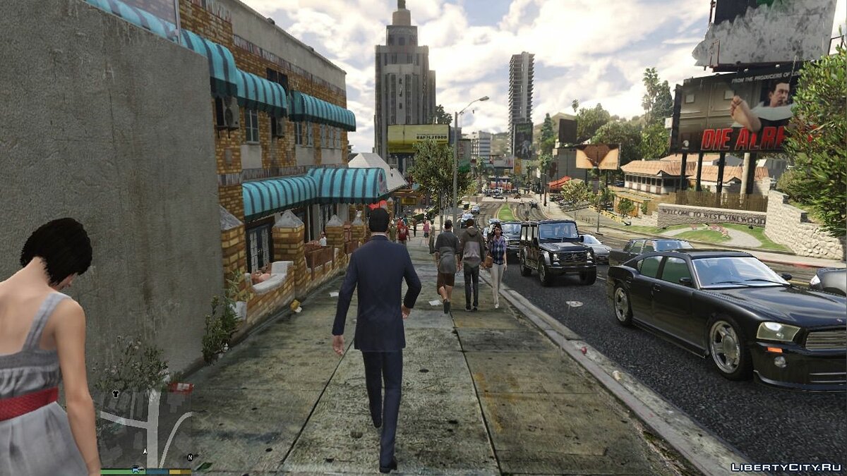 Скачать Realistic pedestrians and traffic mod V2.3 для GTA 5