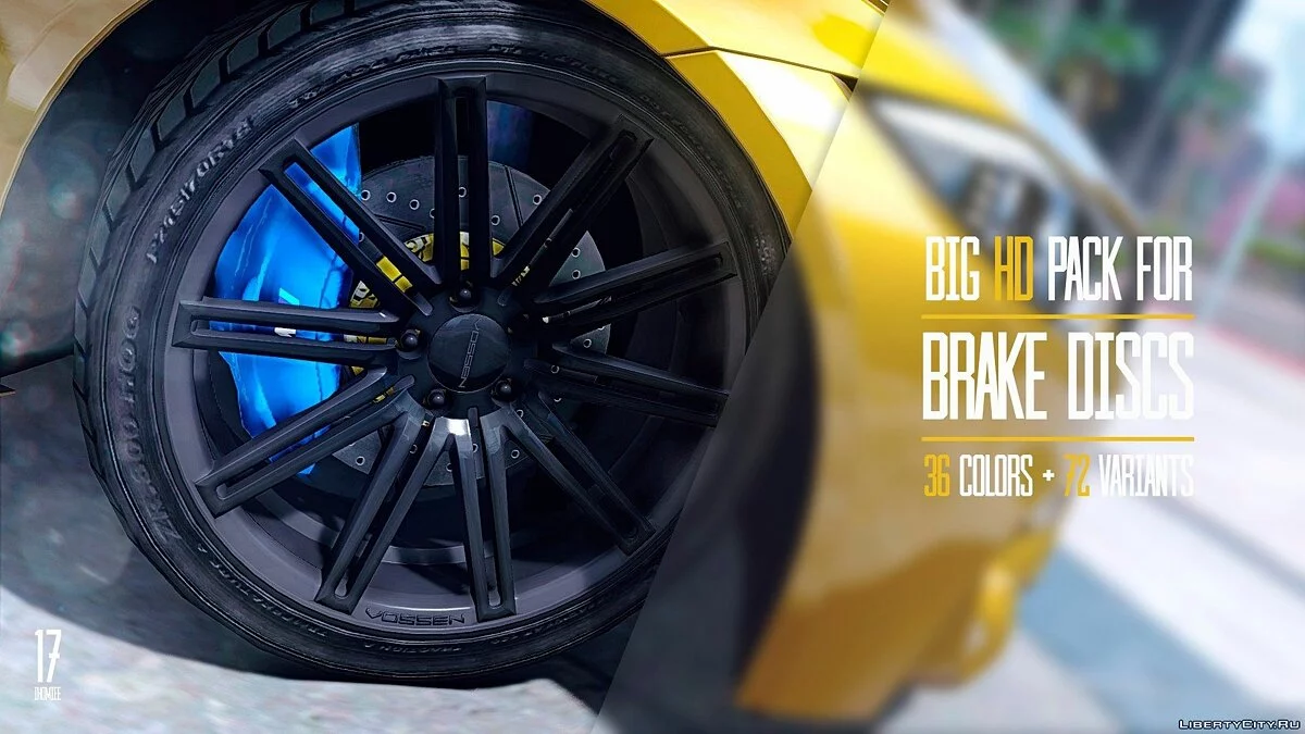 Big HD pack for brake discs (36 colors + 72 variants) v1.2 / GTA 5