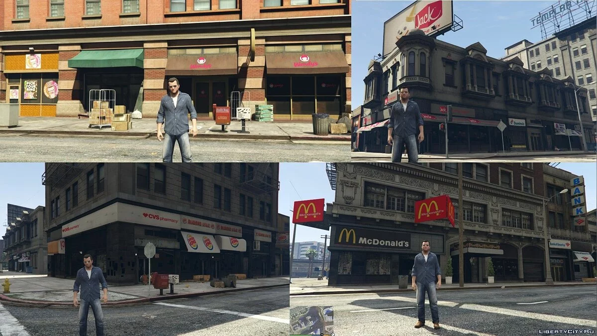 Реальные магазины в центре города / GTA 5