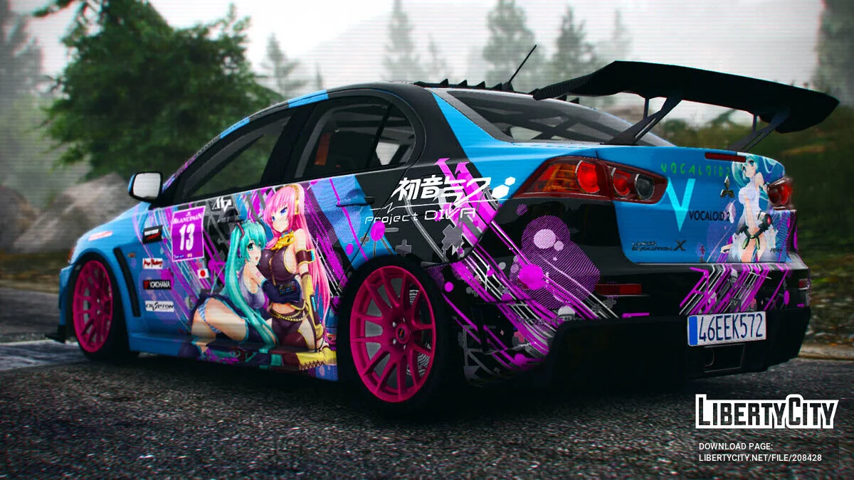 Mitsubishi Evolution X Miku x Luka Itasha / GTA 5