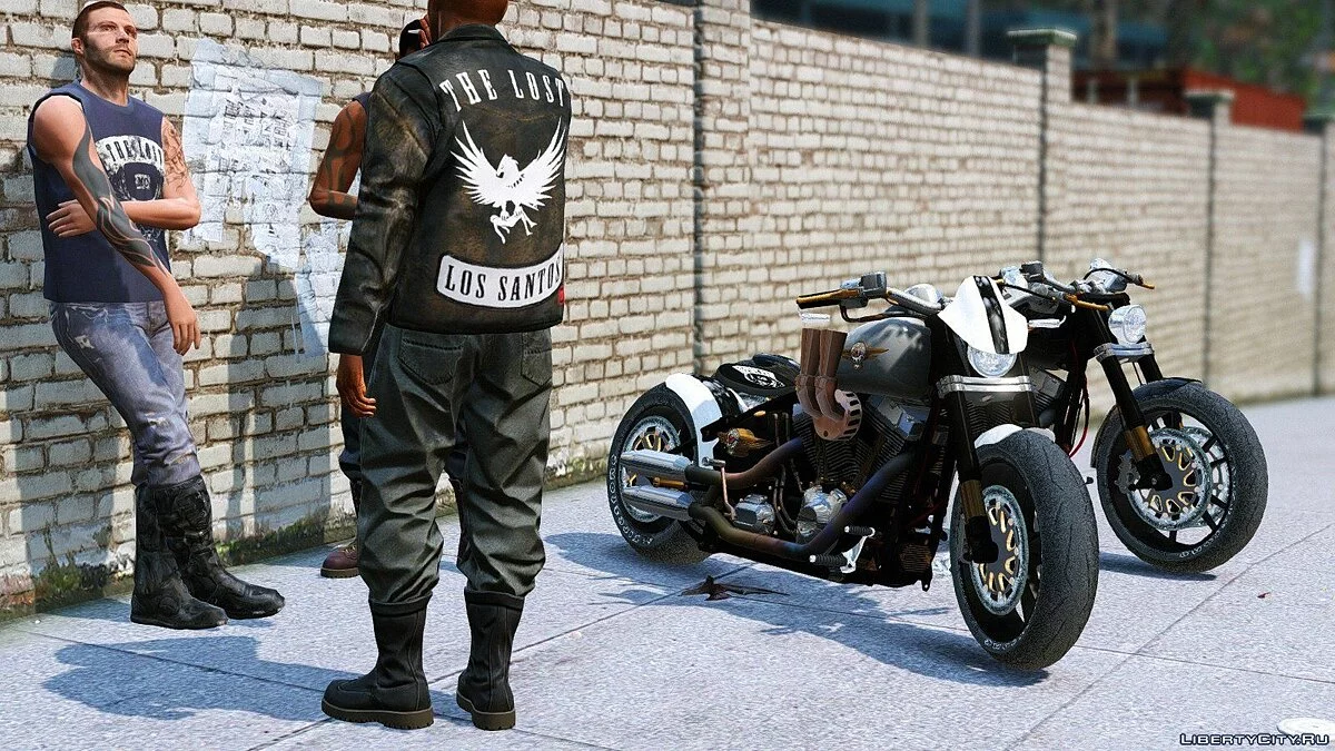 Harley-Davidson Fat Boy Lo Racing Bobber Lost MC Custom [Replace | Animated] 1.1 / GTA 5