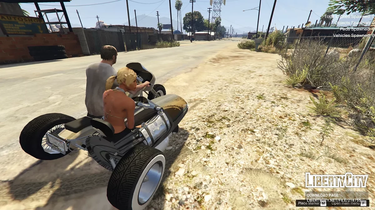 Мотоцикл с двуместной люлькой из бочки / GTA 5