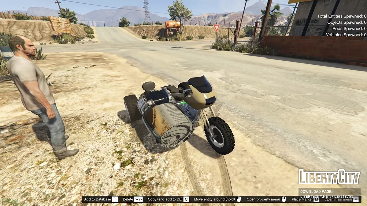 Мотоцикл с двуместной люлькой из бочки / GTA 5