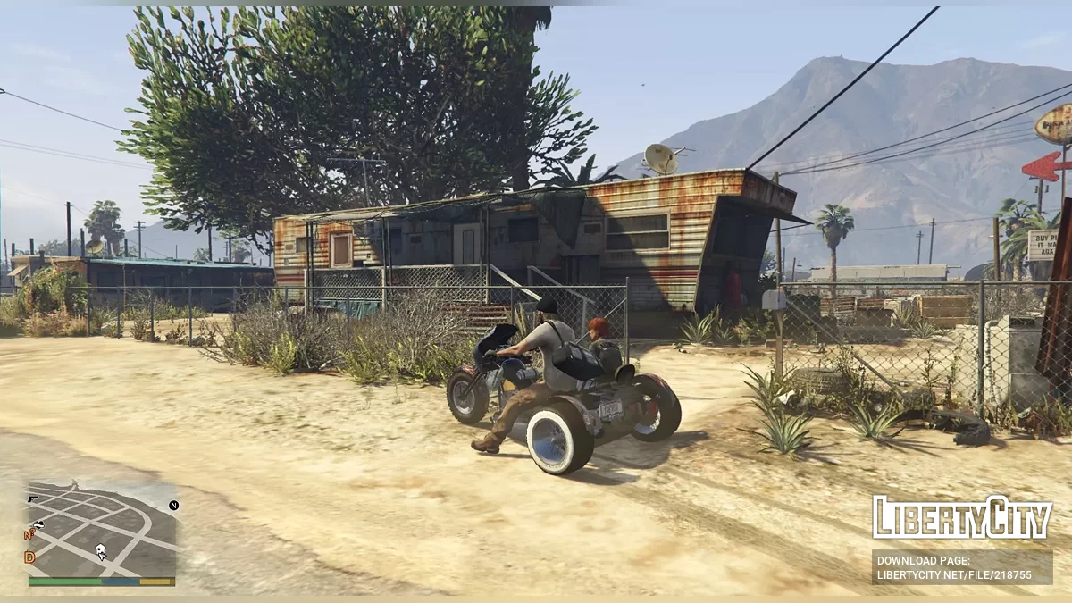 Мотоцикл с двуместной люлькой из бочки / GTA 5