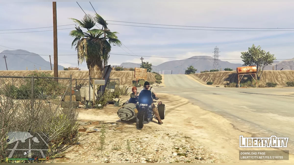 Мотоцикл с двуместной люлькой из бочки / GTA 5