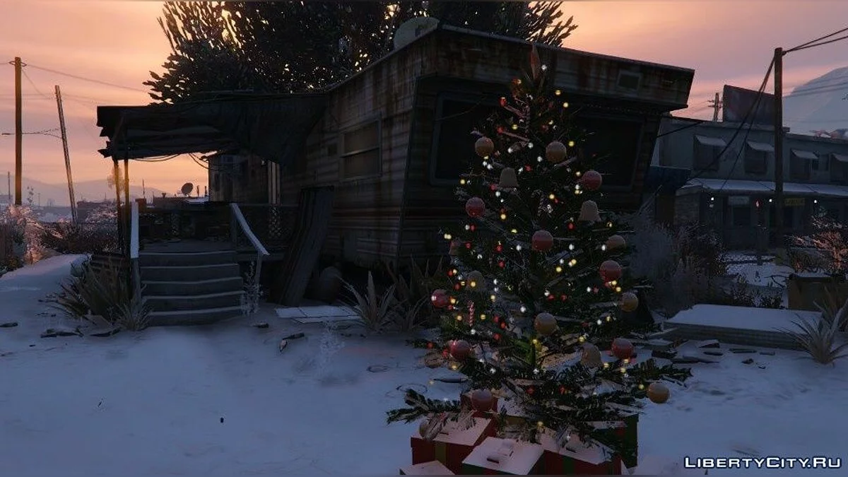 Рождественская елка в доме главных героев / GTA 5