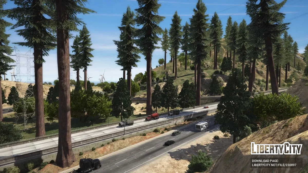 Обновленное шоссе Interstate 1 (Menyoo) / GTA 5