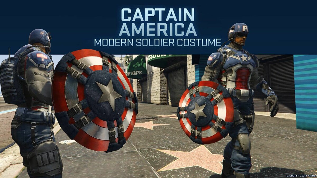 Captain America Modern Soldier + Shield [Add-On Ped] для GTA 5 - Картинка #1