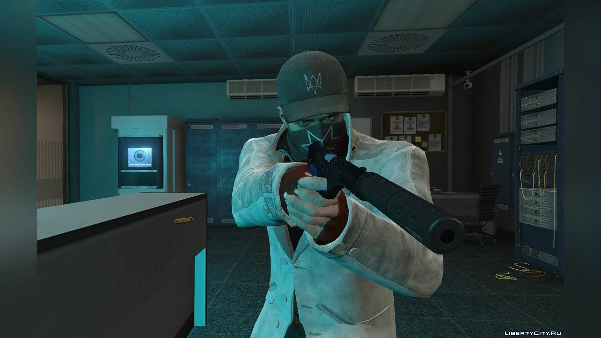 Aiden Pearce + Real Mask and Inner Shirt Model + Real Head v1.5 / GTA 5