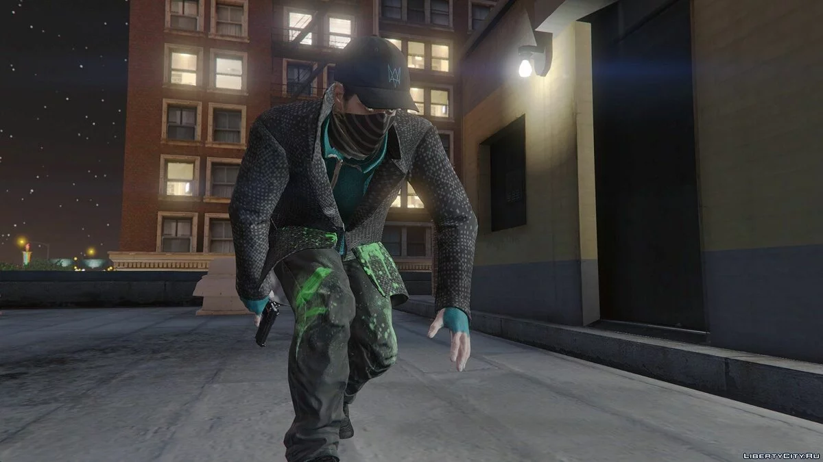 Aiden Pearce + Real Mask and Inner Shirt Model + Real Head v1.5 / GTA 5