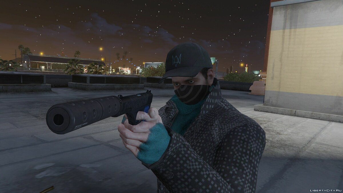 Скачать Aiden Pearce + Real Mask and Inner Shirt Model + Real Head v1.5 для  GTA 5