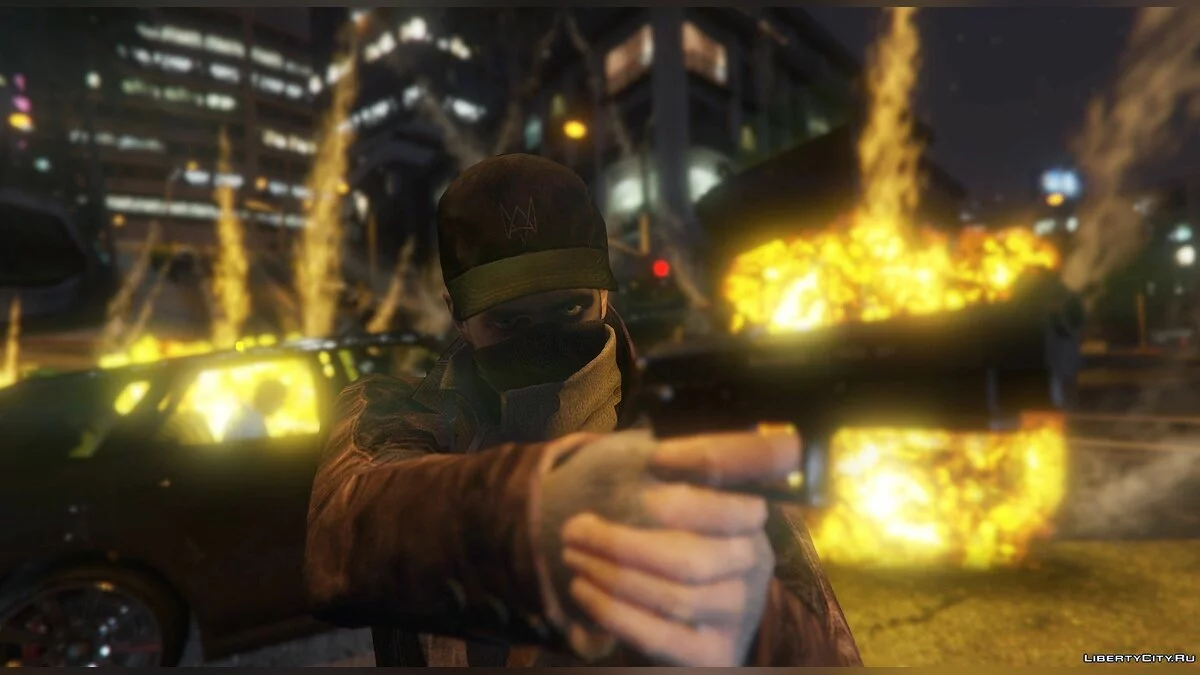 Aiden Pearce + Real Mask and Inner Shirt Model + Real Head v1.5 / GTA 5