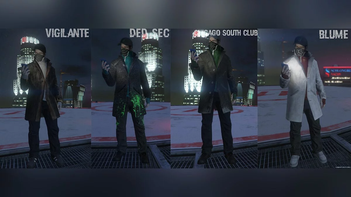 Aiden Pearce + Real Mask and Inner Shirt Model + Real Head v1.5 / GTA 5