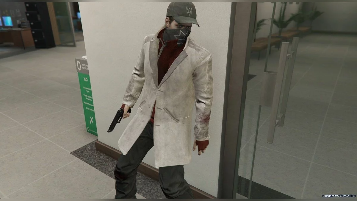Aiden Pearce + Real Mask and Inner Shirt Model + Real Head v1.5 / GTA 5