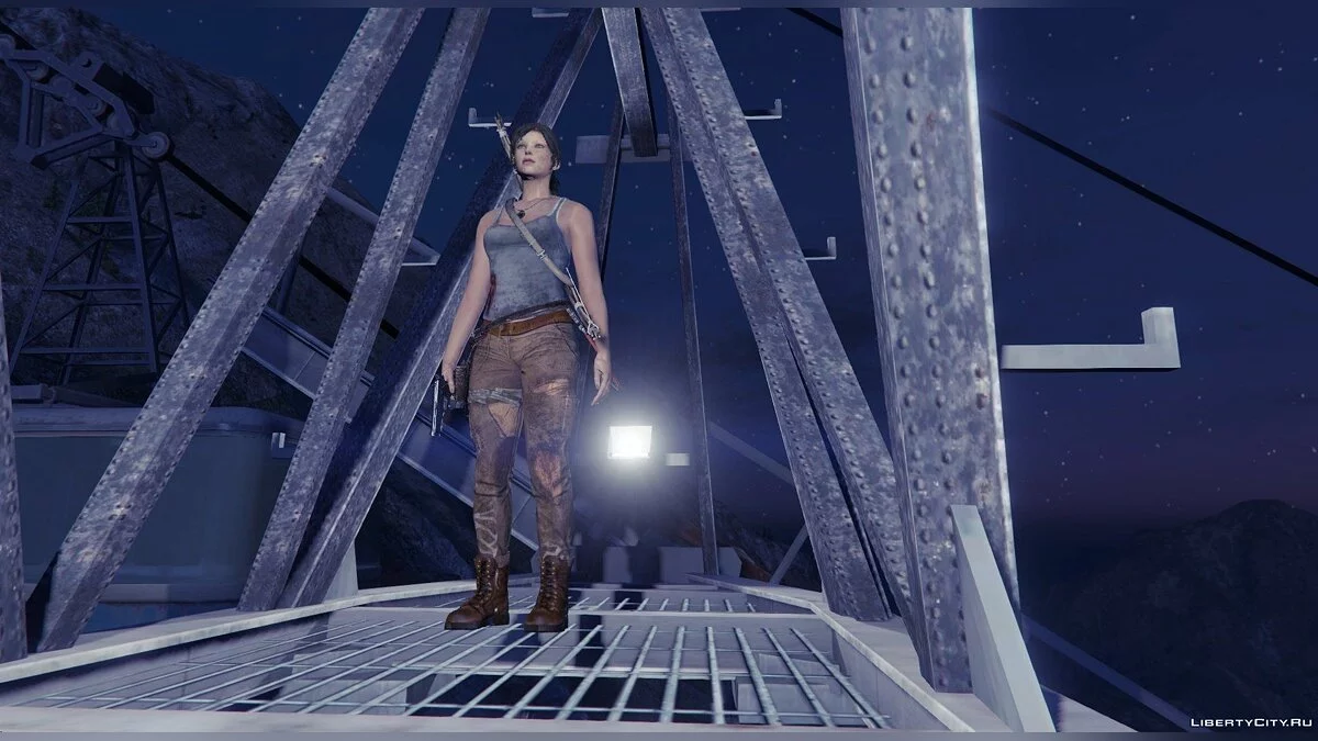 Tomb Raider Lara Croft Ped+ Real Head + Accessories v1.6 / GTA 5