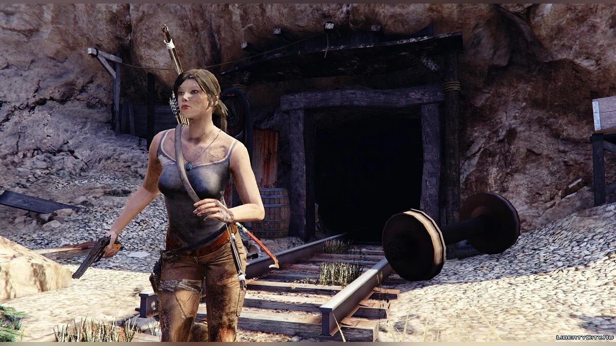 Tomb Raider Lara Croft Ped+ Real Head + Accessories v1.6 / GTA 5