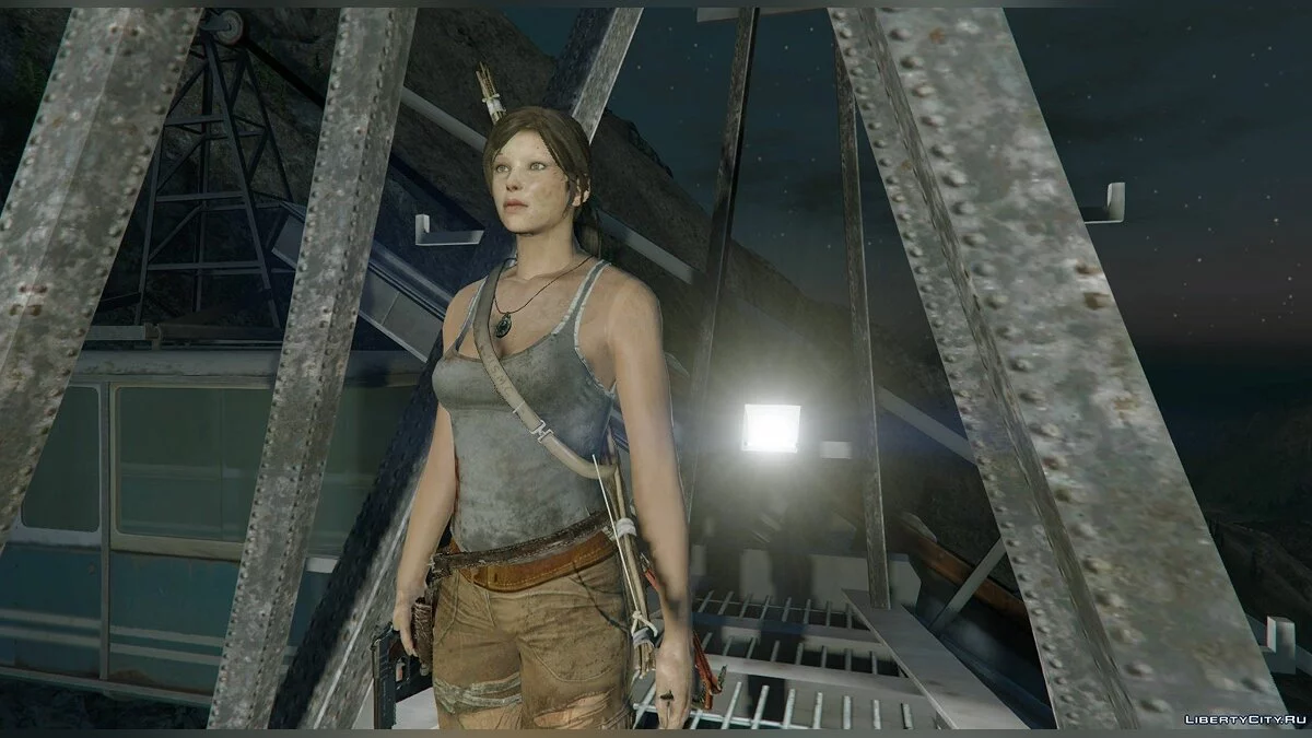 Tomb Raider Lara Croft Ped+ Real Head + Accessories v1.6 / GTA 5