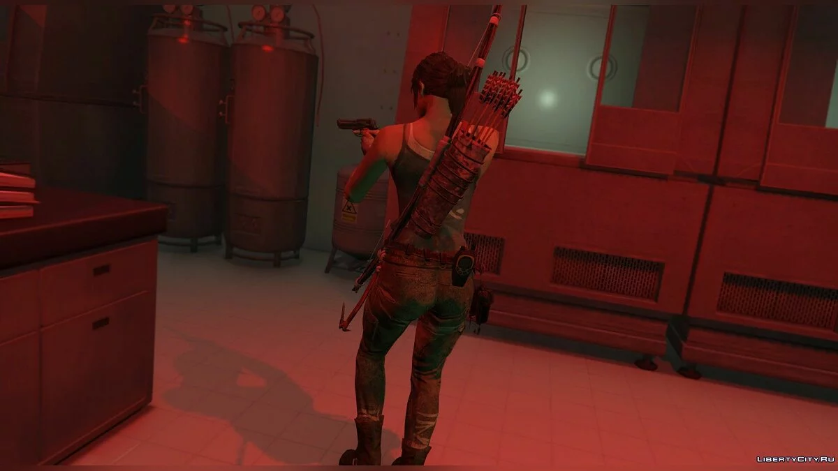 Tomb Raider Lara Croft Ped+ Real Head + Accessories v1.6 / GTA 5