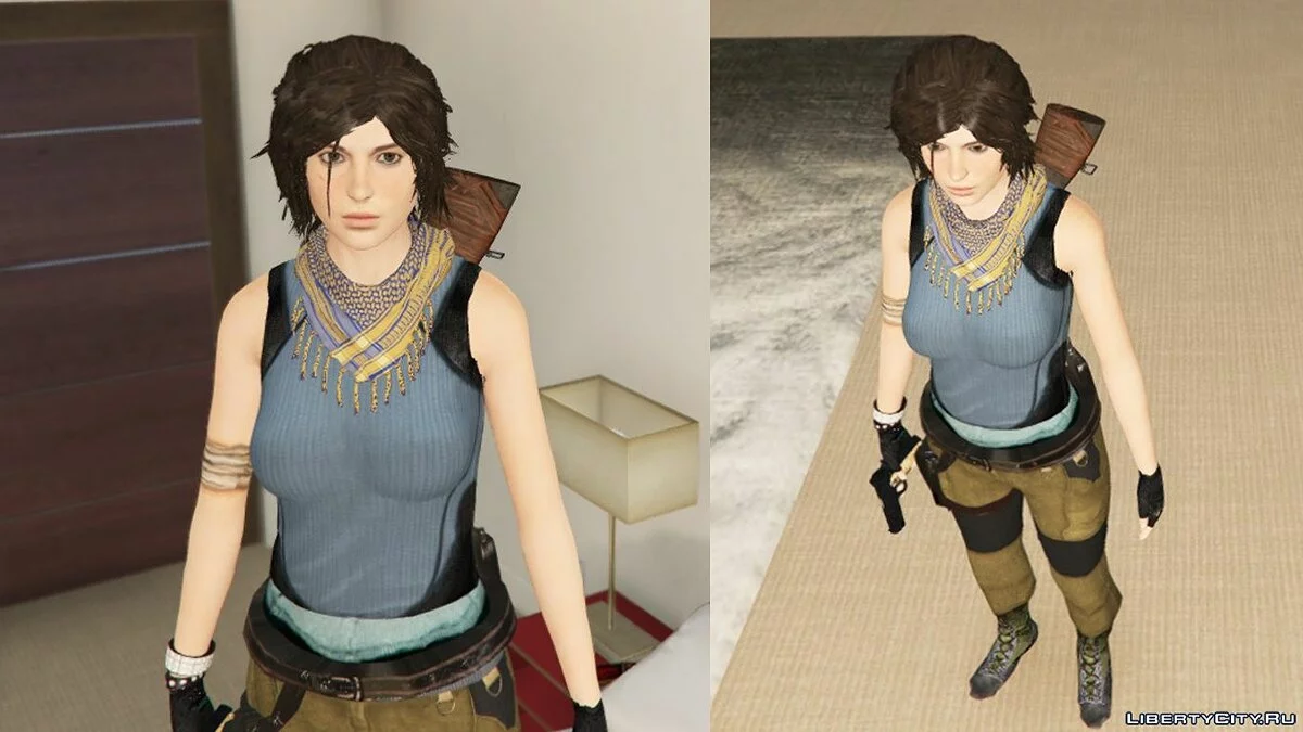 Shadow Of The Tomb Raider Lara Croft enhanced textures + wardrobe 1.8 / GTA 5