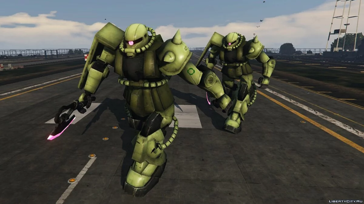 Zaku II (Gundam Series) [BIG Emissive Add-On Ped] 1.2 - Большой робот из анимэ / GTA 5