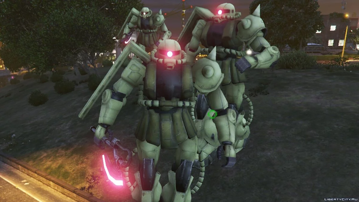 Zaku II (Gundam Series) [BIG Emissive Add-On Ped] 1.2 - Большой робот из анимэ / GTA 5