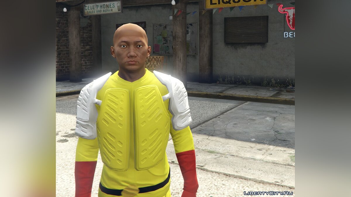 Скачать One Punch Man Saitama Ped skin 1.0 - Сайтама из аниме  "Ванпанчмен" для GTA 5