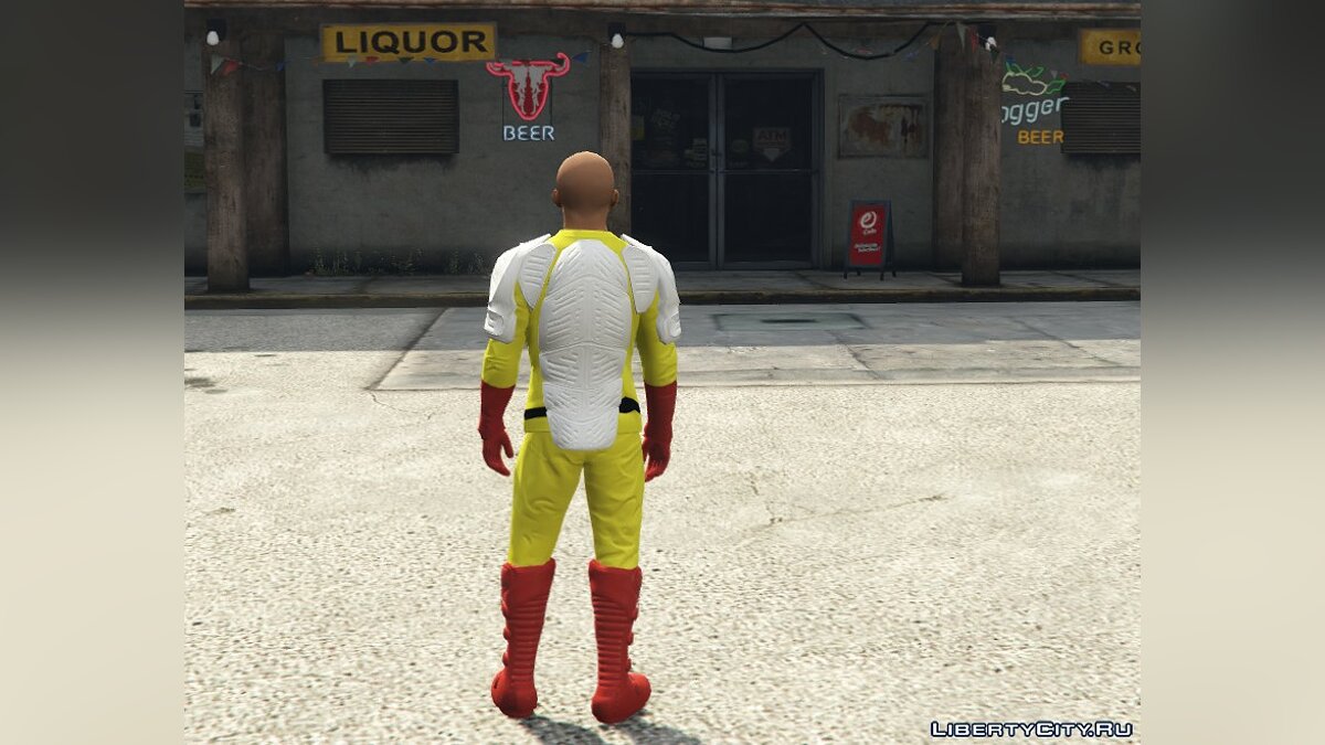 Скачать One Punch Man Saitama Ped skin 1.0 - Сайтама из аниме  "Ванпанчмен" для GTA 5