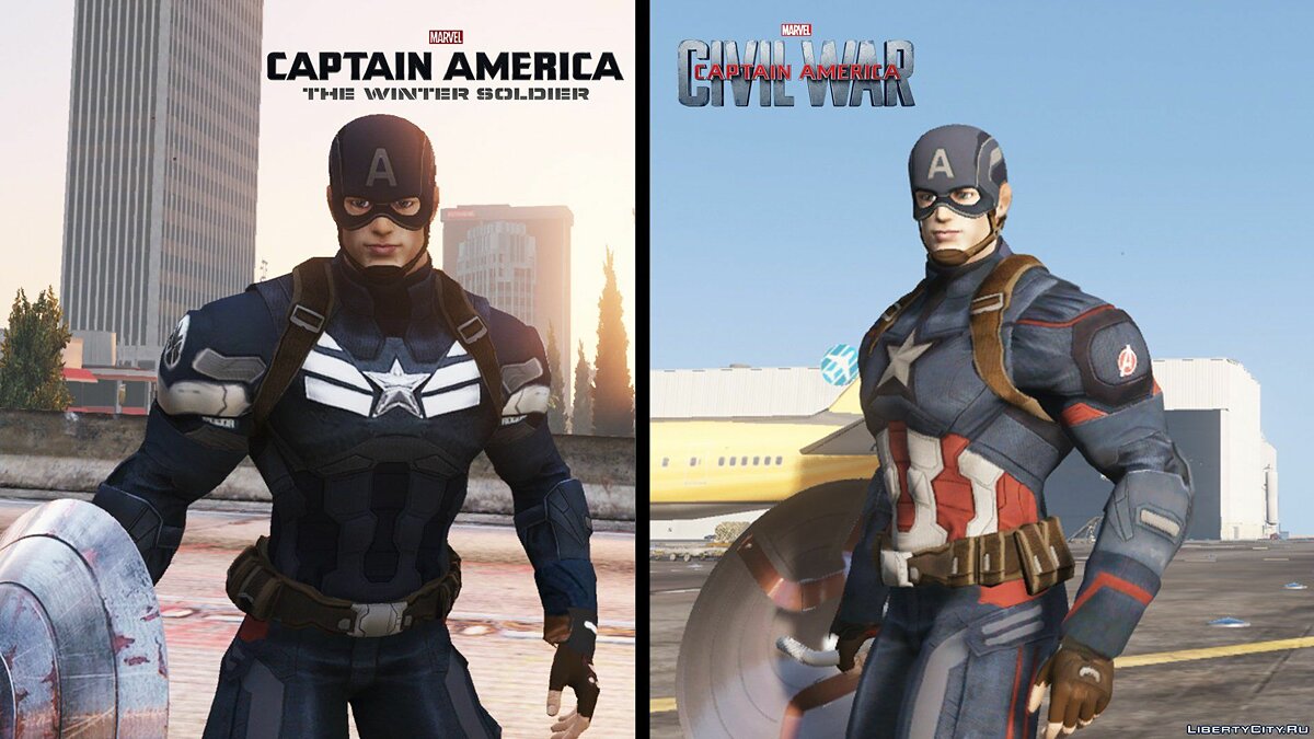 Captain America The Winter Soldier & Civil War Retexture 1.6b для GTA 5 - Картинка #1
